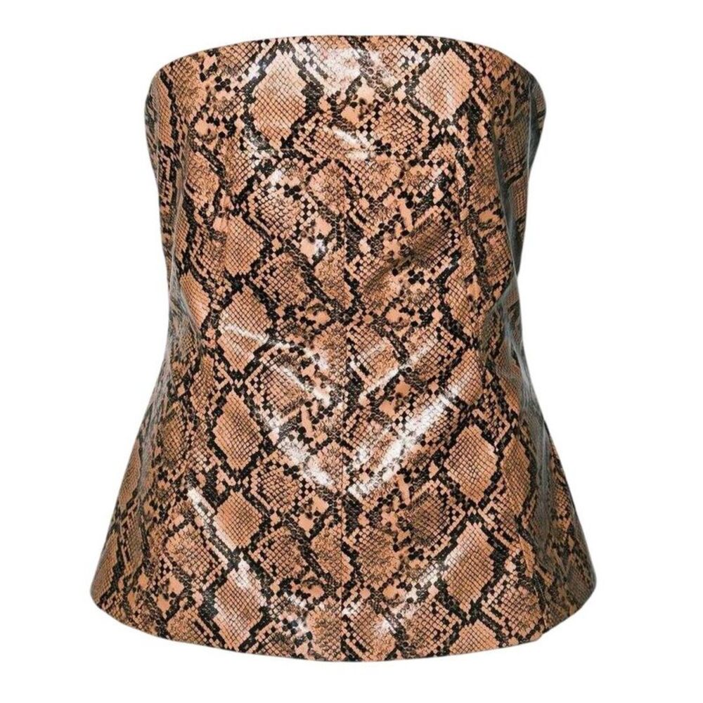 AmyLynn Womens/Ladies Snake Print Sleeveless Tube Top / Brown